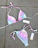 Velvet Rainbow Tie Dye Bikini Top